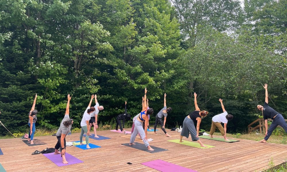 Retraite en Nature en Estrie avec Surya yoga triangle